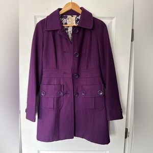 Tulle Purple Wool Pea Coat